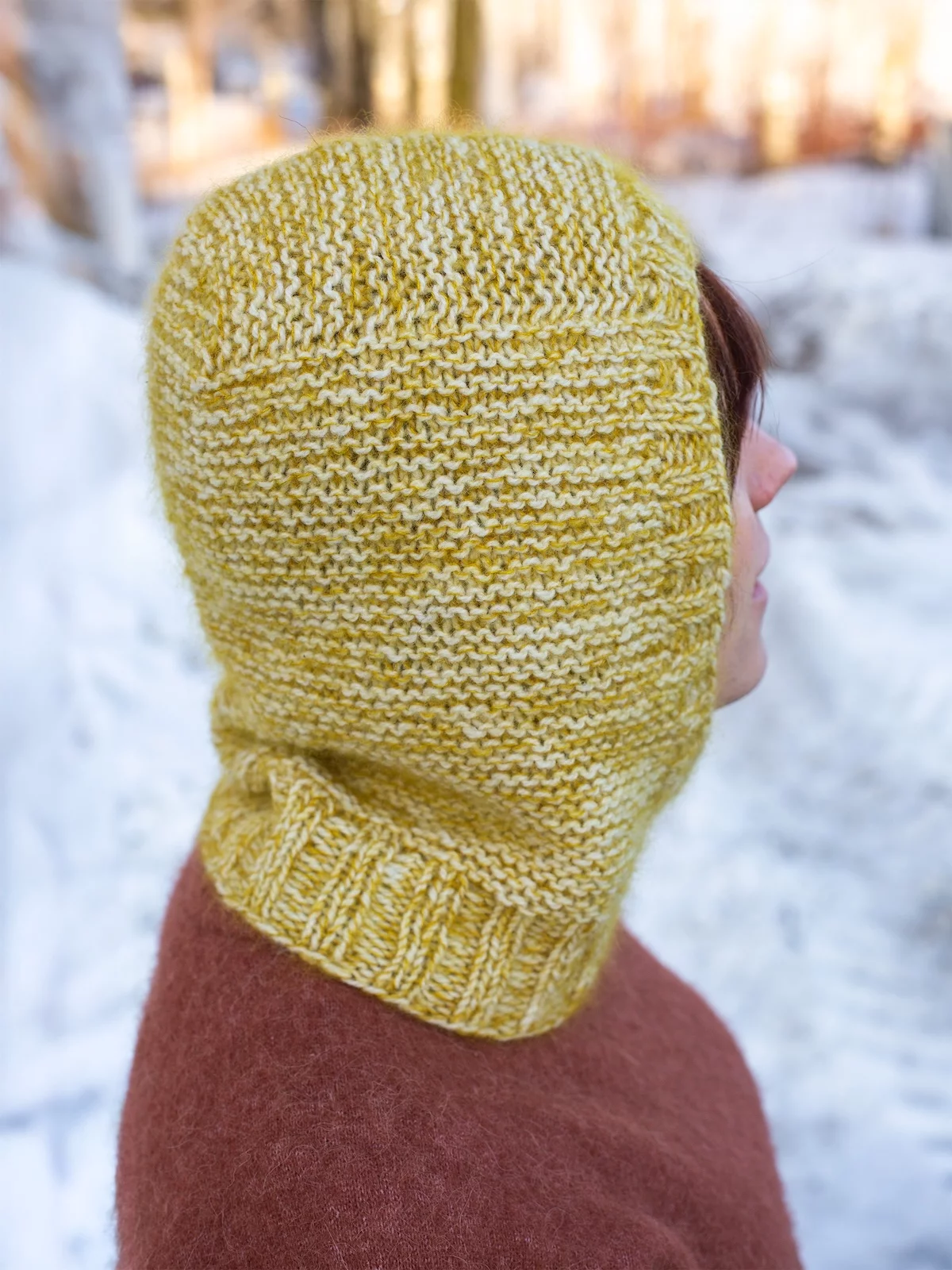 Marshmallow Balaclava neuleohje Tukuwool DK ja Silk Mohair langoille