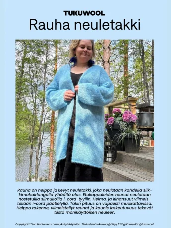 Rauha neuletakki ohje PDF