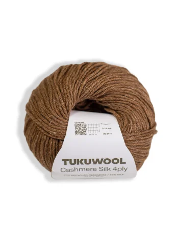 Tukuwool Cashmere Silk 4Ply 404 Warm Brown