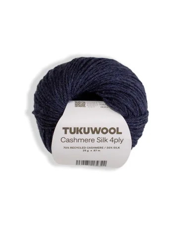 Tukuwool Cashmere Silk 4Ply 407 Navy