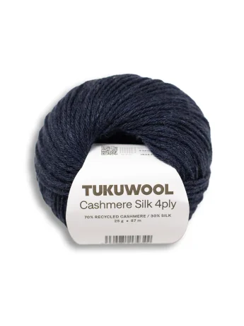 Tukuwool Cashmere Silk 4Ply 407 Navy