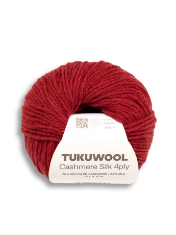 Tukuwool Cashmere Silk 4Ply 418 Red